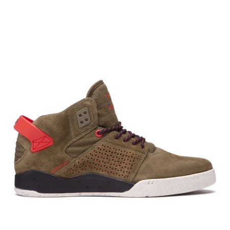 Supra Skytop III Mens High Tops Shoes Olive UK 02NBQ